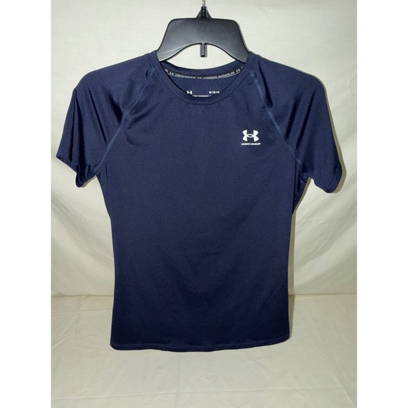 Under Armour Tops - Under Armour HeatGear Compression Shirt Womens Medium Navy Blue Short Sleeve Tee